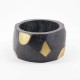 Bracelet en bois noir doré  